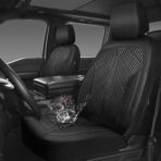 CAR PASS Waterproof Car seat covers Front Seats covers Neoprene Wetsuit, All-Weather Non-Slip Durable, Universal Fit for SUV Sedans Trucks Vans Automotive, Armrest Airbag Compatible, 3D Emboss 2 Black - Image 2