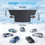 lootaan Windshield Cover for Ice and Snow - Heavy-Duty Winter Frost Guard with Side Mirror Pockets, Waterproof All-Weather Windproof Car Window Cover for Cars, Trucks, SUVs - Image 9