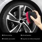 2 PCS Tire Dressing Applicator Pads, Reusable Hex Grip Tire Shine Applicator Polishing Sponge Pads, Wheel Tire Shine Detailing Foam for Most Vehicles, Car Accessories (Red, 4.33") - Image 6