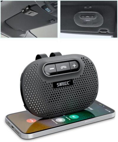 Bluetooth Speaker for Car Hands Free - Bluetooth Speakerphone for Cell Phone Support Siri Google Voice Assistant - Wireless Car Kit with Visor Clip BC966C - Image 6
