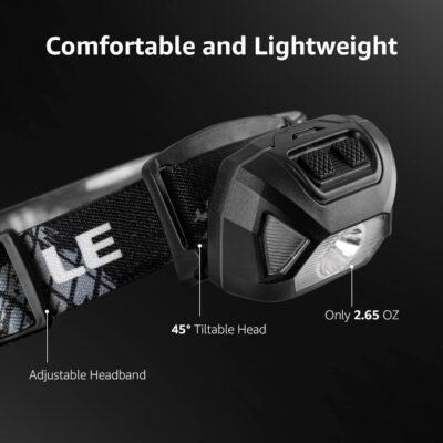 Lepro LE Headlamp Rechargeable, LED Head Lamp with 6 Modes for Camping & Hiking Gear Essentials, IPX4 Waterproof High Lumen Bright Headlight Flashlights with Adjustable Headband, USB Cable Include - Image 6