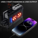 AKNEAR LED Rechargeable Headlamp 99000 High Lumens, 95 Hours Endurance Head Lamp with Zoomable & 12 Modes & IPX7 Waterproof & 125° Adjustable, Super Bright Head Light for Outdoor, Camping, Hard Hat - Image 6