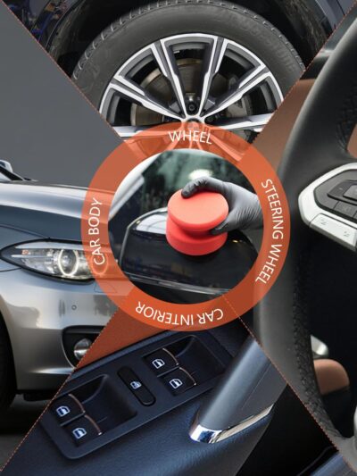 SPTA Tire Shine Applicator, 6Pcs Foam Applicator Pads, Round Shape Side Pressing Hand Polishing Sponge Pads Kit Tire Shine Applicator Pad Tire Dressing Applicator Pad for Applying Tire Shine - Image 7