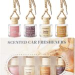 Car Air Freshener Diffuser, Hanging Car Scents Air Freshener, Car Fresheners Long Lasting, Essential Oil Diffuser, Fragrance Oil Air Diffuser, 4pcs