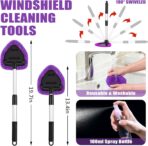 AUTODECO Windshield Cleaner Tool, 17Pcs Car Interior Detailing Kit, Detailing Brush, Towels, Duster, Car Cleaning Kit Interior for RVs, Truck, Trailer (Purple) - Image 2