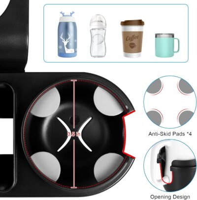 Accmor Car Headrest Backseat Organizer with Cup Holder, 3 in 1 Universal Backseat Car Organizer Tray Hold Bottles, Phone, Snacks, Trash, Non-Slip Grip Clip Car Seat Organizer Tray for Kids Adults - Image 5