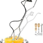 RIDGE WASHER 20'' Pressure Washer Surface Cleaner, Surface Cleaner Dual Handle, Power Washer Surface Cleaner with 4 Wheels for Cleaning Driveways, Sidewalks, Patios, Decks, 4500 PSI