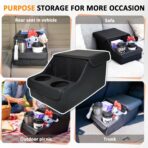 Backseat Car Organizer, Middle Seat Organizer With 4 Storage Compartments 2 Cup Holders, Back Seat Center Hand Rest Toy Storage for Toddler Kids Family Travel Roadtrip Essentials for SUV Truck Van - Image 9