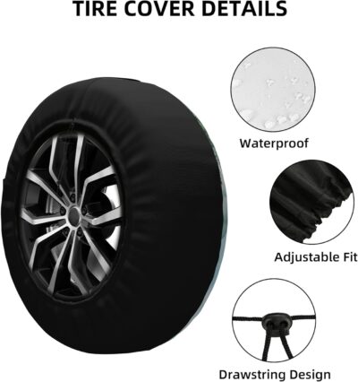 Spare Tire Cover for RV Camper Trailer Let The Adventure Begin, Weatherproof Universal Wheel Cover for RV Travel Trailer Camper Truck 14inch - Image 4