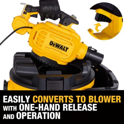 DEWALT 12 Gal Shop Vac, 5.5 HP Wet Dry Vac with Detachable Blower, High-Capacity Cleaner for Garage, Car, Workshop & Outdoor Leaves, All-in-1 DXV212PA (Reusable Bag) - Image 4