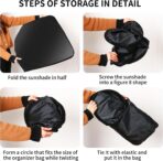 Windshield Sun Shade, car Front Windshield Sunshade with Mirror V-Cut, Foldable Front Car Sun Shield, Automotive Interior Sun Protection Fits Passenger Car, Sedans, SUV (Dazzling Laser) - Image 6