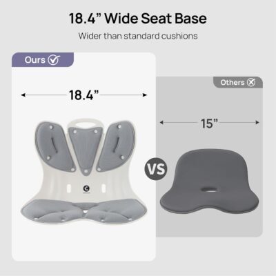 CabSupport Lumbar Support for Office Chair M5 Plus – Ergonomic Support Seat for Posture Correction and Lower Back Pain Relief – Extra Wide & Sturdy, Washable Pads for Office, Home, Car & Floor Sitting - Image 5
