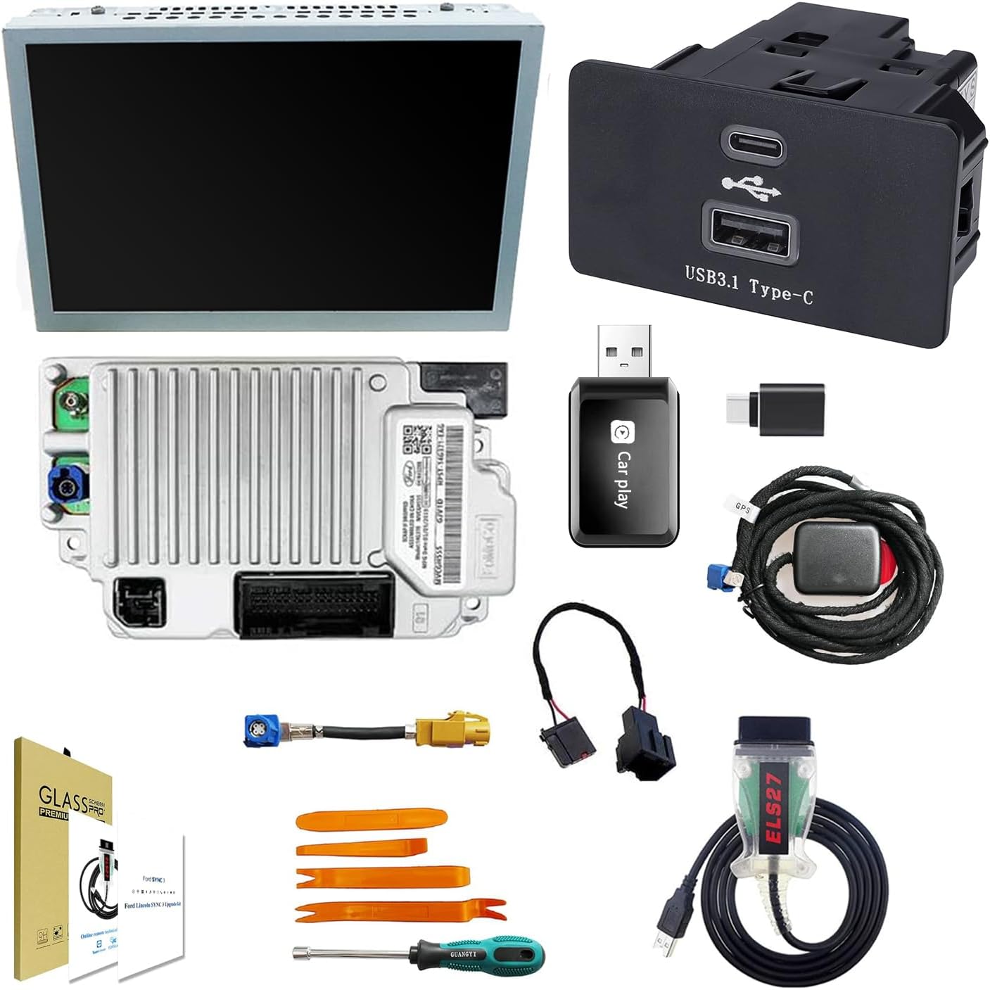 717x45AE5L._AC_SL1500_.jpg SYNC 2 to SYNC 3 Upgrade Kit Wireless Carplay Explorer for Ford F150 F250 SYNC 3.4 APIM NA223 with 8" Touchscreen Diplay GPS Navigation (SYNC 2 to SYNC 3 Upgrade Kit with Carplay) - Image 1