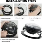 7" LED Headlight Ring Mounting Bracket - Round Adapter Bracket Motor - Fits for Harley Street Glide Road King Electra Glide Motorcycle Head Light Mount (Black, 7") - Image 7