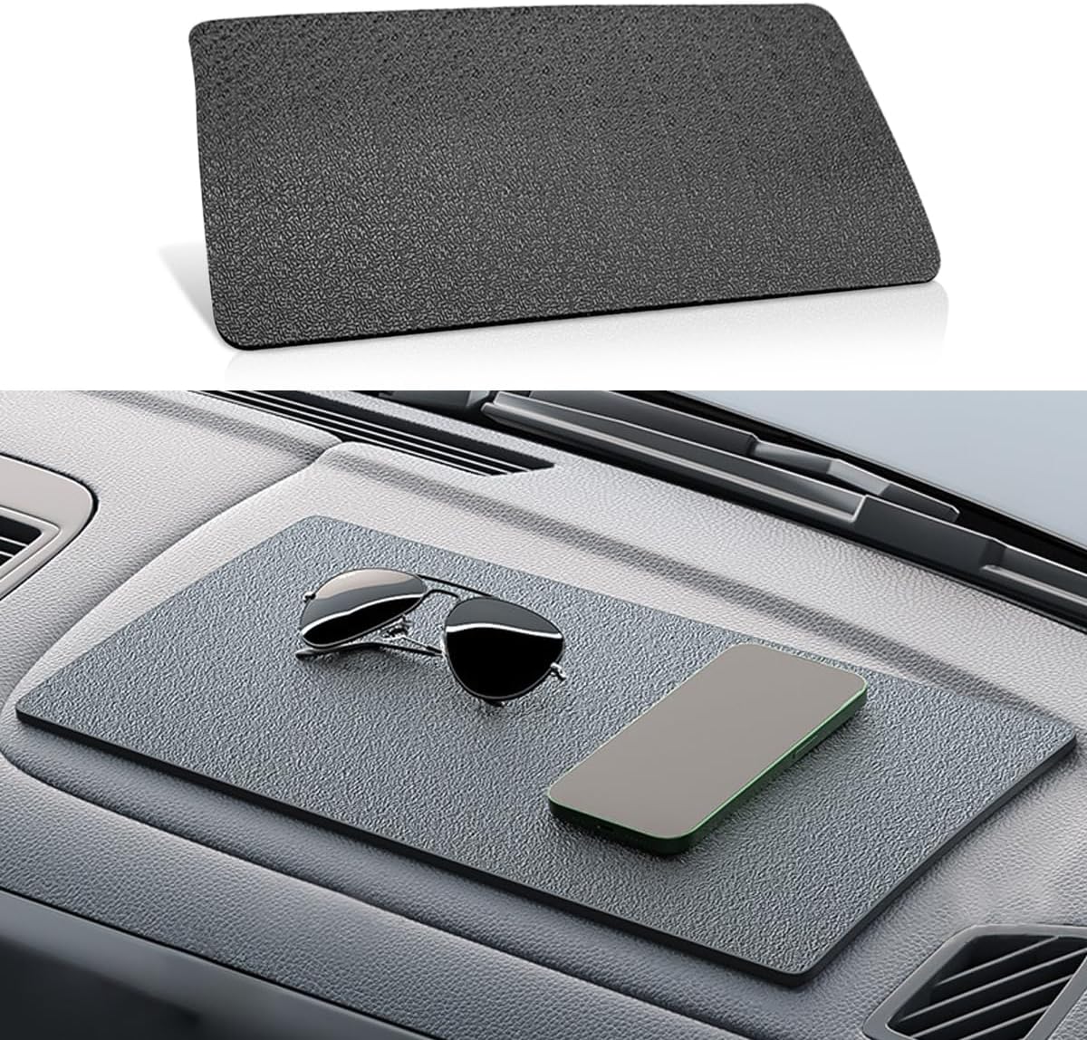 7180tQ0TnkL._AC_SL1200_.jpg Car Dashboard Anti-Slip Mat, 10.6"×5.9" Universal Car Dash Sticky Rubber Mat, Multifunctional Non-Slip Adhesive Pad Auto Dash Gripping Mat for Cell Phones, Keys, Coins, Sunglasses (Car Textures) - Image 1