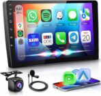 2G+64G Android 13 Double Din Car Stereo Wireless Carplay Android Auto, GPS Navigation, 5G-WiFi, Bluetooth 5.0, Car Audio Receivers Backup Camera, FM/RDS, 9 inch Touchscreen SWC