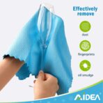 AIDEA Microfiber Glass Cleaning Cloth, 8PK, Premium Microfiber Glass and Window Cleaner, Lint Free Magic Cleaning Cloths for Glass, Windows, Windshields, Mirrors, Stainless Steel, 12"x12" - Image 2