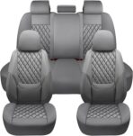 NS YOLO Full Coverage Leather Car Seat Covers Full Set,Waterproof Seat Covers for Cars,SUVs Pick-up Truck, Car Seat Cushion,Car Seat Protector,Grey Seat Cover with 5 Seats - Image 7