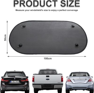 Rear Window Sun Shade,Car Window Shade for Baby,Mesh,Uv Protection,Quick Installation with Suction Cup,Universal Car Accessories Suitable for Most Models (40x20 Inches) - Image 2