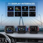 AZIJYV Obd2 Gauge Display P21, Heads Up Display for Cars, Displaying Multiple Functions, Speedometer, Slope Meter, Digital Speedometer for car Suitable for After 2009 - Image 2