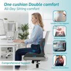 Ergonomic Seat Cushion,Office Chair Cushion with Lumbar Support Pillow,Car Orthopedic Seat Cushions,Designed for Sciatica,Tailbone,Back Pain Relief,for Office,Car,Truck,Home,Desk Chair - Image 2