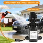 Portable 120W High-Pressure Car Wash Kit: High-Pressure Cleaner Water Pump 12V 80W, 6m Rubber Hose, 1m Transparent Hose, 3m Long Cigarette Lighter Cable - Image 4