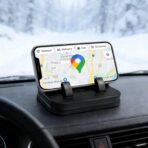 2-in-1 Car Dashboard Phone Mount with Roll-Up License Plate Holder, Adjustable 360° Viewing, Shockproof Anti-Slip Silicone Cradle, No-Installation Dash Stand for All Smartphones - Image 8