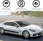 6PCS Car Hood Stripe Sticker, Vinyl Auto Body Side Rearview Mirror Decal, Sports Racing Stripe Graphic Decal Stickers, Universal Vehicle Exterior DIY Decoration Accessories (Black) - Image 3