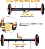 EVEAGE 2-in-1 Undercarriage Pressure Washer Attachment, 16" Pressure Washer Water Broom, 3 Extension Wands Wash Mitt, Reversible Undercarriage Cleaner, 4000 PSI - Image 4