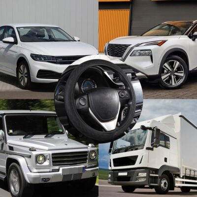 Elastic Stretch Car Steering Wheel Cover, Breathable Microfiber Ice Silk Vehicle Steer Wheel Protector for 15Inch, Anti-Slip Auto Interior Accessories Universal for SUV, Truck, RV (Black) - Image 5