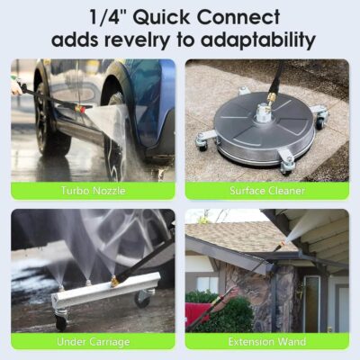Pressure Cleaner 5000 PSI 2.8 GPM High Power Cleaners with 33ft Pressure Hose, 4 Nozzle and Foam Cannon, for Home, Cars, Fences, Patio (Green) - Image 5