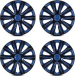AUTOWIKI 15-Inch Wheel Rim Covers Universal, Hubs Cap Snap on Car Truck SUV ABS Plastic OEM Replacement Fashion Design- R15 Wheel Rim Covers Set of 4 Black Lacquer&Blue Lacquer - Image 8