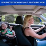 Car Window Shades for Baby, 4PCS 20"x12" Static Cling Window Shade, Window Covers for Side Front Back Windows, Blocks UV, Universal Fit, Pop Open Design - Image 2