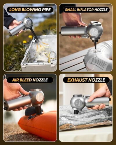 Saker Car Vacuum Portable 6-in-1 Handheld Cordless Vacuums, 20000PA Suction, 7800mAh Blower, Window Breaker, Seatbelt Cutter for Car, Home & Office Cleaning SW102 Silver - Image 6