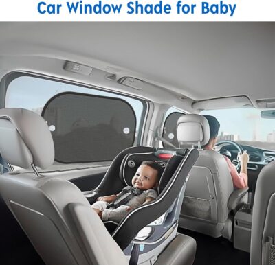 Car Shades for Side Windows 19"x12"(4 Pack),Sun Shade for Car Window with 8 Suction Cups,Window Shades Can Blocks 99.98% UVR,Window Shade for Baby,Glare Shield Protection - Image 3