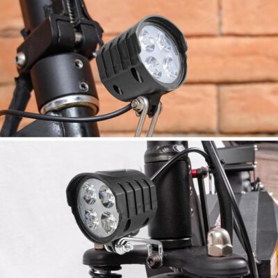 12W Super Bright Electric Bike Headlight, 36V-60V Universal LED Front Bike Light for Ebike, Scooter, Electric Dirt Bike Road Bike - Easy Install Night Riding Light with Horn - Image 7