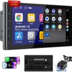 Haudio 7 Inch Double Din Car Stereo with Wireless Apple CarPlay & Android Auto, 2+32G Android 13 Car Radio, Bluetooth, GPS Navigation, FM AM RDS, IPS Touchscreen, Backup Camera Ready