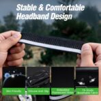 NEXTORCH eStar 1300 Lumens Headlamp Rechargeable, Running LED Headlight Extra Lightweight with Red Light, Waterproof Headband for Outdoor Camping Hiking Working, 2 * 1200 mAh, USB-C Charging, Black - Image 9