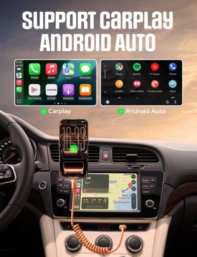 LISEN Coiled USB C Cable, 2 Pack for Android Auto & CarPlay Cable, Short Orange USB C Cable Compatible with iPhone 17 Pro Max Orange/16/15, Samsung Galaxy S25/S24/S23 A15/A14 - Image 3