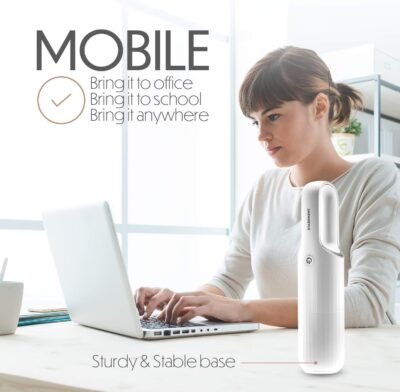 STARUMENT Portable Hand Vacuum Cleaner Handheld Cordless Cleaner for Dust Pet Hair Dirt, Home, Car Interior, Lightweight, Easy to Use, Compact Design Battery Rechargeable with USB-C Cable White - Image 6