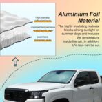 Car Windshield Sun Shade Compatible with Nissan Frontier 2022-2025 Windshield Sunscreen Heat Shield Front Windshield Sun Shade Folding Sunshade UV Protection - Image 3