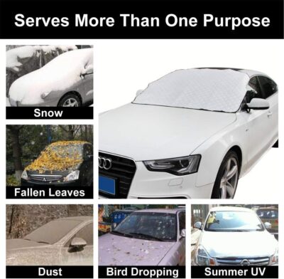 Car Windshield Cover Sun Shade,All Weather Windshield Sunshade Cover Fits Most Cars SUV - Image 5