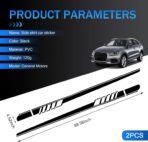 Eratus 2 PCS Car Side Skirt Stickers, Racing Stripe Car Body Sports Decoration, Precision Cut Waterproof Self-Adhesive Decals, Universal for Most Cars Exterior Modification Accessories (Black) - Image 2