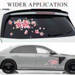 Cherry Blossom Car Sticker Decal, Automotive Vinyl Pink Flower Scratch Cover Decor Sticker, Waterproof Sakura Decals for Car Motorcycle Home Decor, Universal Car Accessories (Style 2) - Image 5