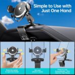 Dashboard Car Phone Holder, Universal 360° Rotation Dash Phone Mount for Car, Multifunctional Dashboard Clip Phone Bracket, Hands-Free Cell Phone Holder Stand Compatible with iPhone & Android (Black) - Image 4