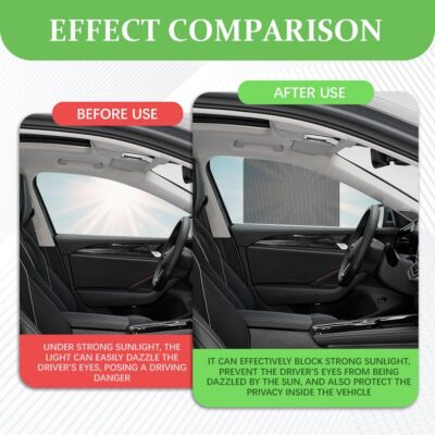 4PCS Car Side Window Sunshade, Car Window Shades, Block UV Rays Privacy Protector Auto Static Cling Film Sticker, Auto Accessories Washable Reusable Sun Shield Sticker for Most Vehicles - Image 5