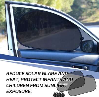2Pack Car Window Shade for Baby Side & Back Windows Sunshades, Universal Cooling Mesh Screen Window Sun Shade for Passenger Kids Children Snap in Car, Provides Glare and UV Protection - Image 5