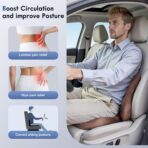 Coverado Memory Foam Car Seat Cushion and Lumbar Support Pillow for Car, Ergonomic Office Chair Cushion for Lower Back Pain Relief, Breathable & Non-Slip for Car, Home, and Office Use, Coffee - Image 2
