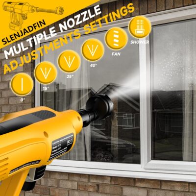 Cordless Portable car Washer for Dewalt 20V Battery Portable Handheld Car Washer with 6-in-1 Nozzle Foam Cannon for Car Floor Fence Wall Cleaning (Battery Not Included) - Image 4