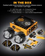 Auxbeam V-Ultra Series 3" 108W Side Shooter LED Pods with Amber DRL 3 Modes & Light Covers 270 Degree Wide Range 12800LM Round Offroad Driving Light Bar for Truck Jeep ATV UTV, Pair - Image 6